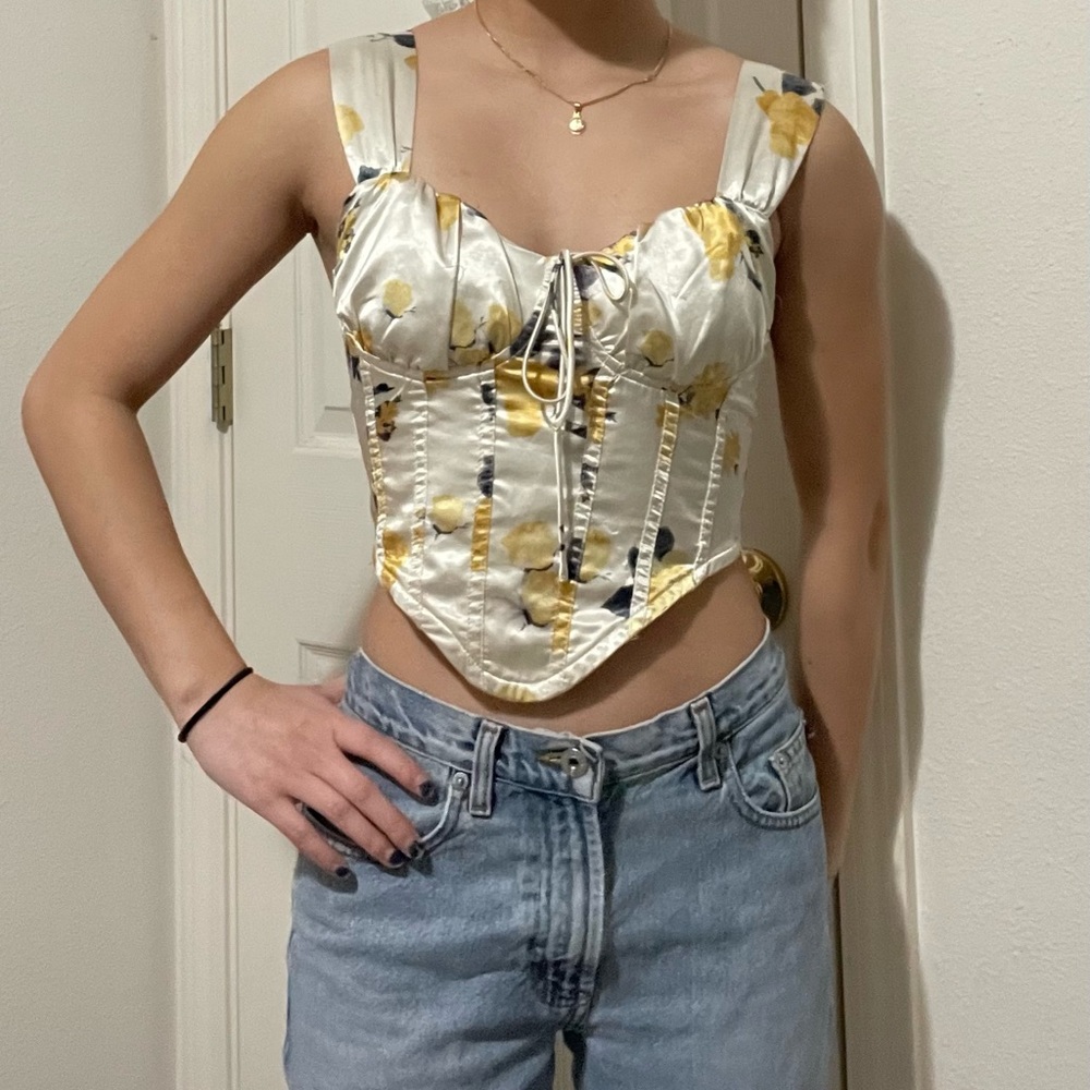 Yellow corset/bustier top